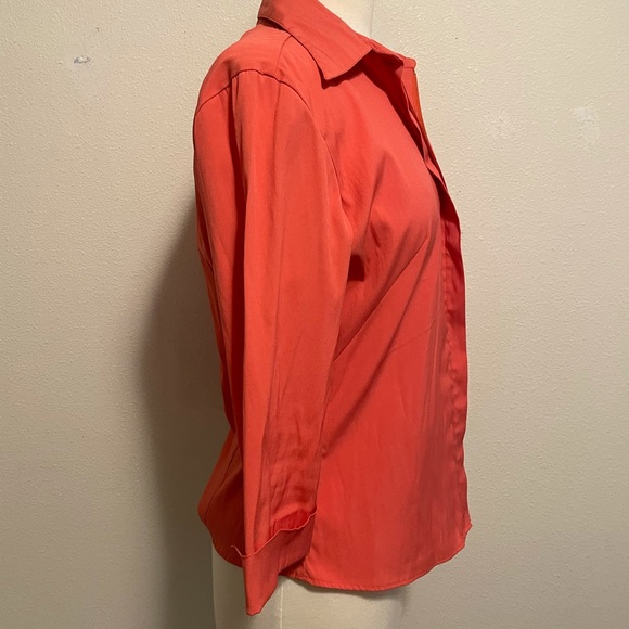 DDC Stretch S Small Collared Shirt Top Zipper Orange - Picture 4 of 8